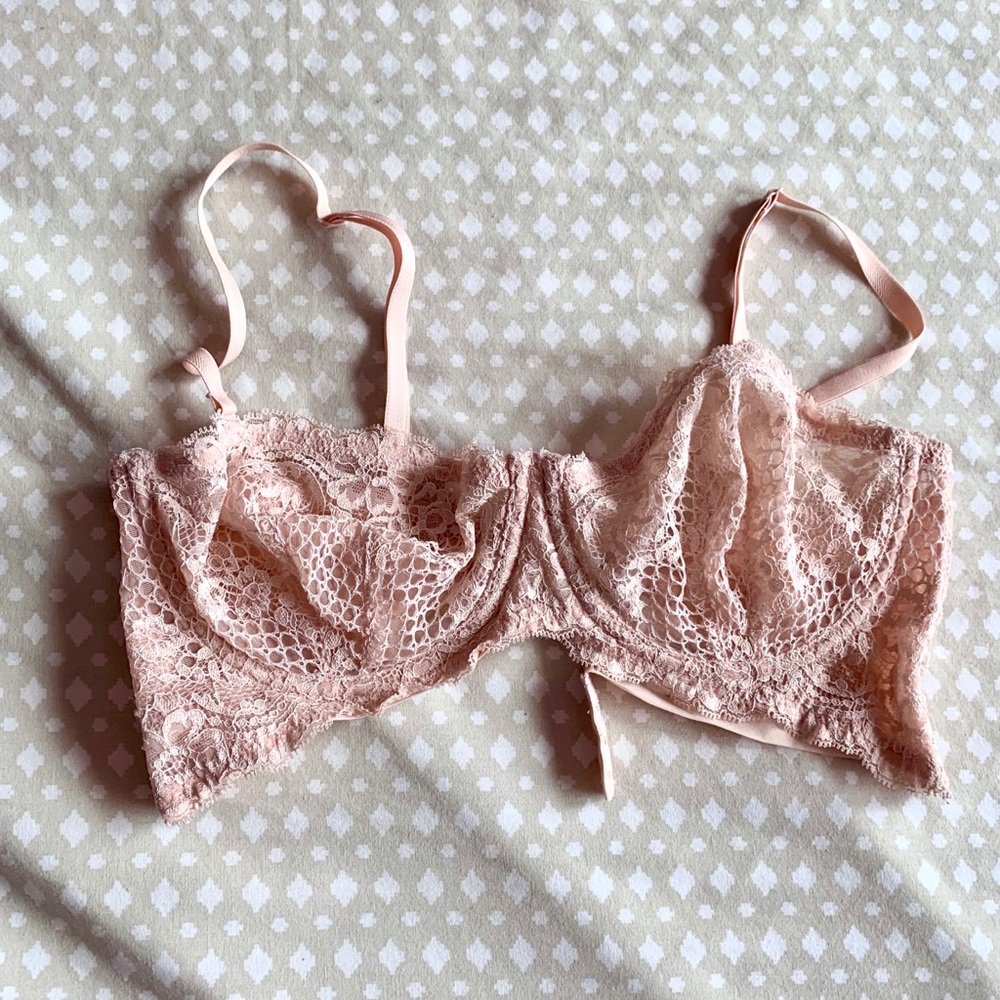 Free People Light Pink Lace Underwire Bra